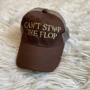 Cant Stop The Flop Mens Mesh Trucker Snapback Hat Brown Deer Buck Hunting
